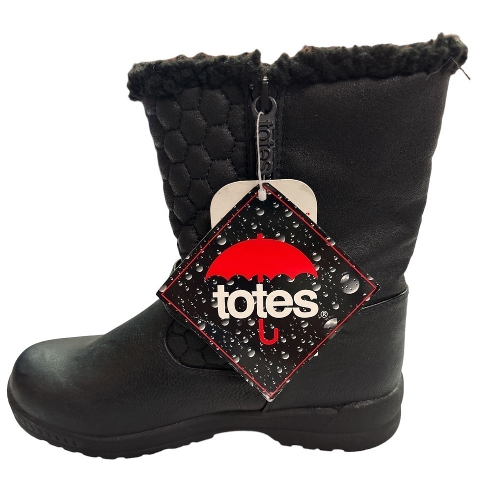 Totes Jennifer Black Quilted Waterproof Thermolite All Weather Winter Boot NWT 6